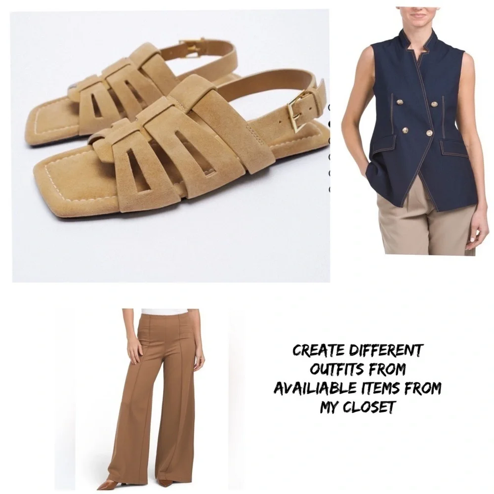 SPLIT LEATHER SLINGBACK FLATS